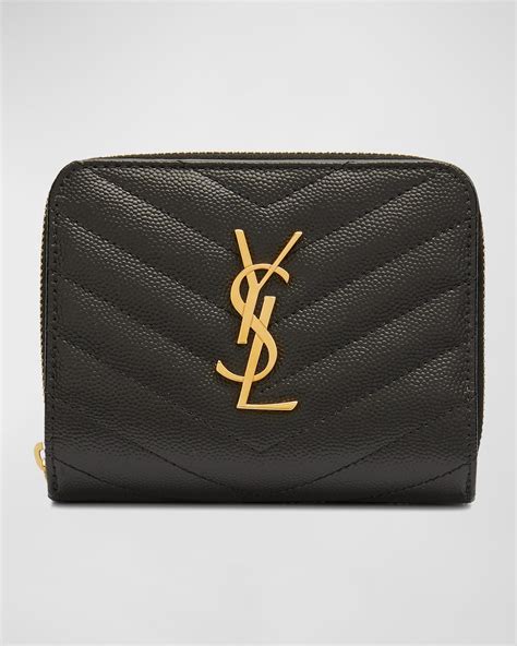 ysl metallic wallet|ysl zipper wallet.